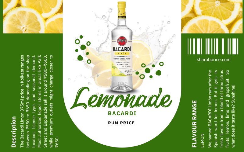 Bacardi Limon 375ml Price in Kolkata