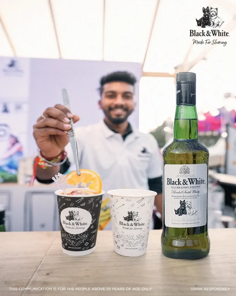 Black and White Whisky Price in India