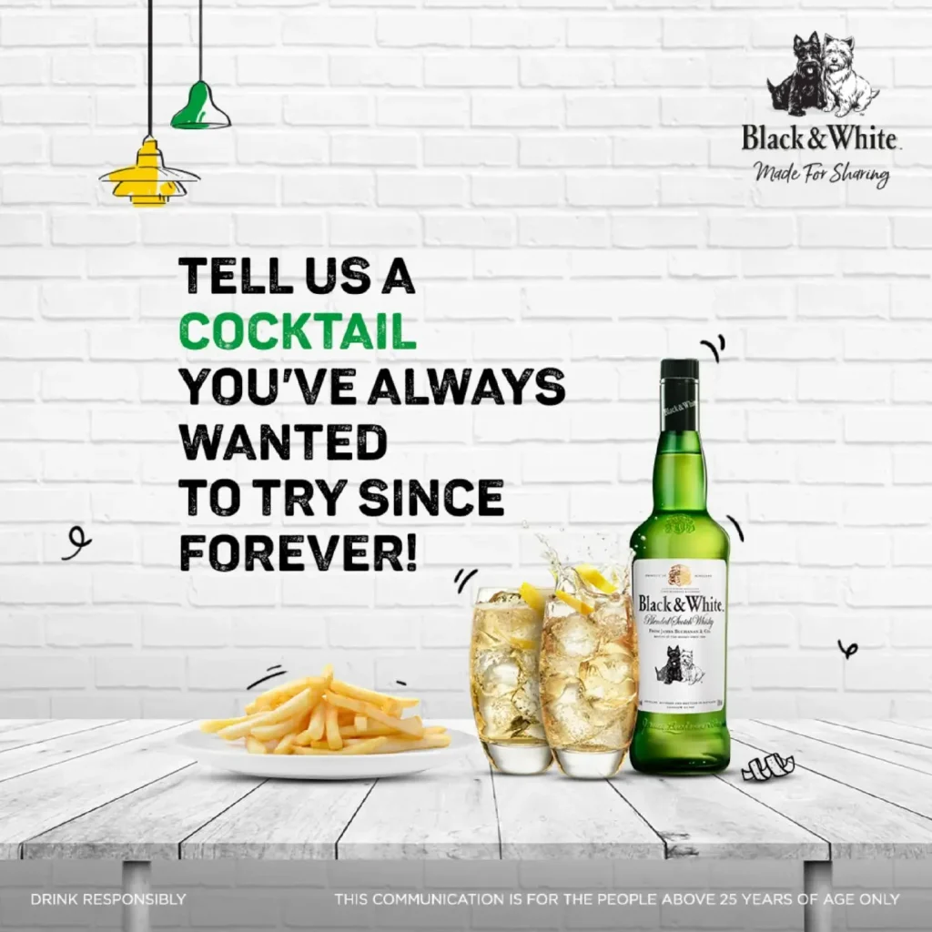 Black and White Whisky 750ml Price in India