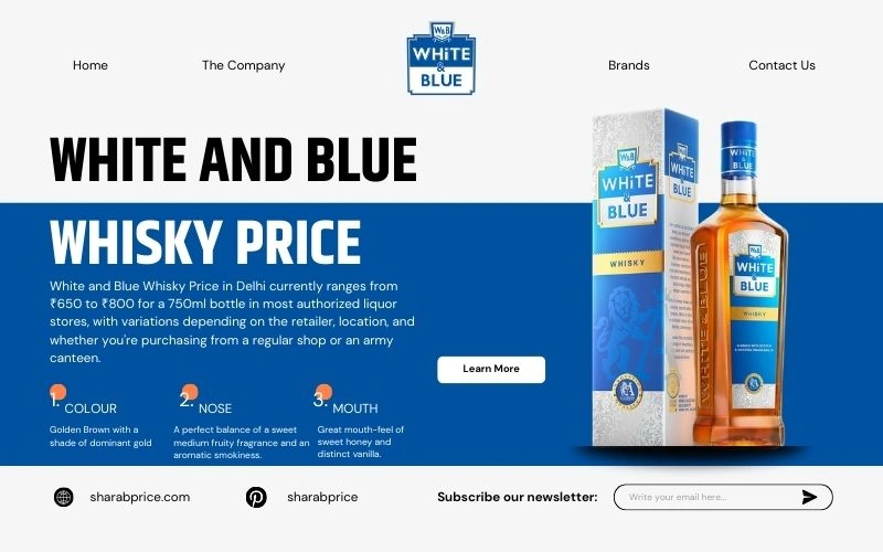 White and Blue Whisky Price in Delhi